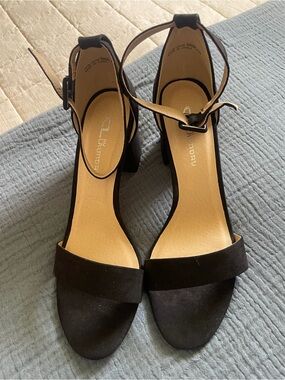 Black Ankle-Strap Block Heel Sandals - Audrey-Chinese Laundry